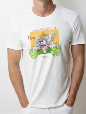 Rag & Bone X Boy Kong For Project C.A.T White Graphic Tee Print Size Small